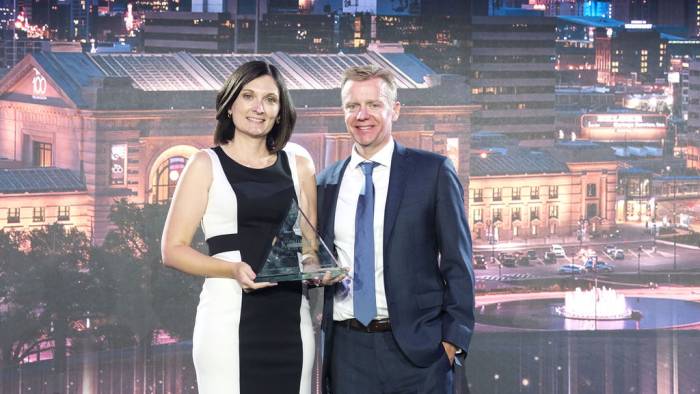 JA North President and CEO, Sara Dziuk, with JA USA President, Jack Harris