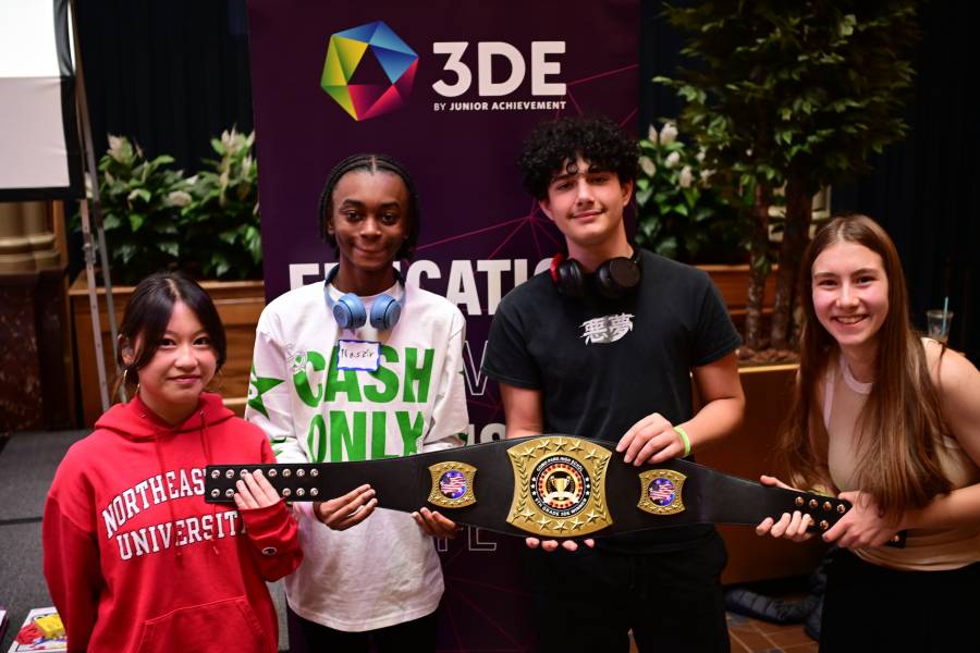 The student group that was chosen as the winner for case 9.3 at the culminating event in Saint Paul.